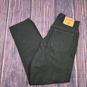 Vintage 90s London Jean High Waisted‎ Pants 10 Black Cotton Denim Straight Leg